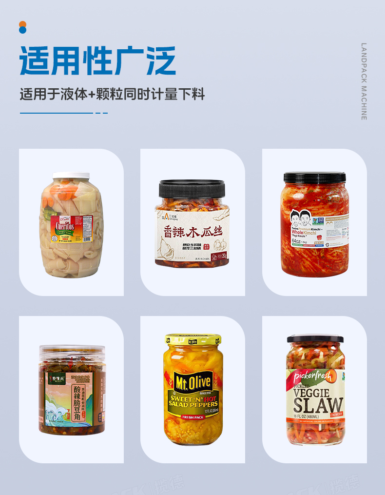 1745300926813723.jpg 豬皮鹵水灌裝線(半自動(dòng)卸垛機(jī)-+轉(zhuǎn)盤顆粒灌裝機(jī)+14頭螺桿稱+6頭封閉式防腐蝕灌裝機(jī)+提升上蓋+單頭伺服旋蓋+圓瓶貼標(biāo)機(jī))+任紅-詳情頁_03.jpg